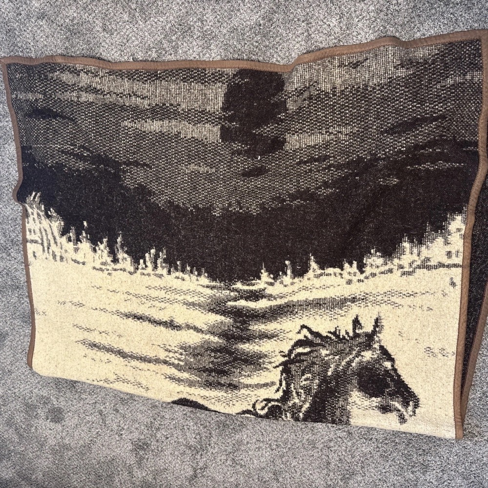 76x50" LINTEX INTERNATIONAL Spain Horse Reversible Blanket Throw VNTG - Picture 14 of 14